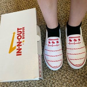 In N Out Burger slide on sneakers